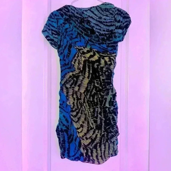 Diane Von Furstenberg Erosa Silk Ruched dress Animal Print - Picture 2 of 3